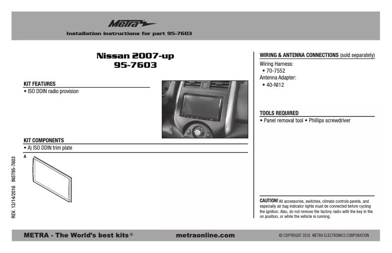 Página 1 del manual Manual de usuario Metra 95-6517HG