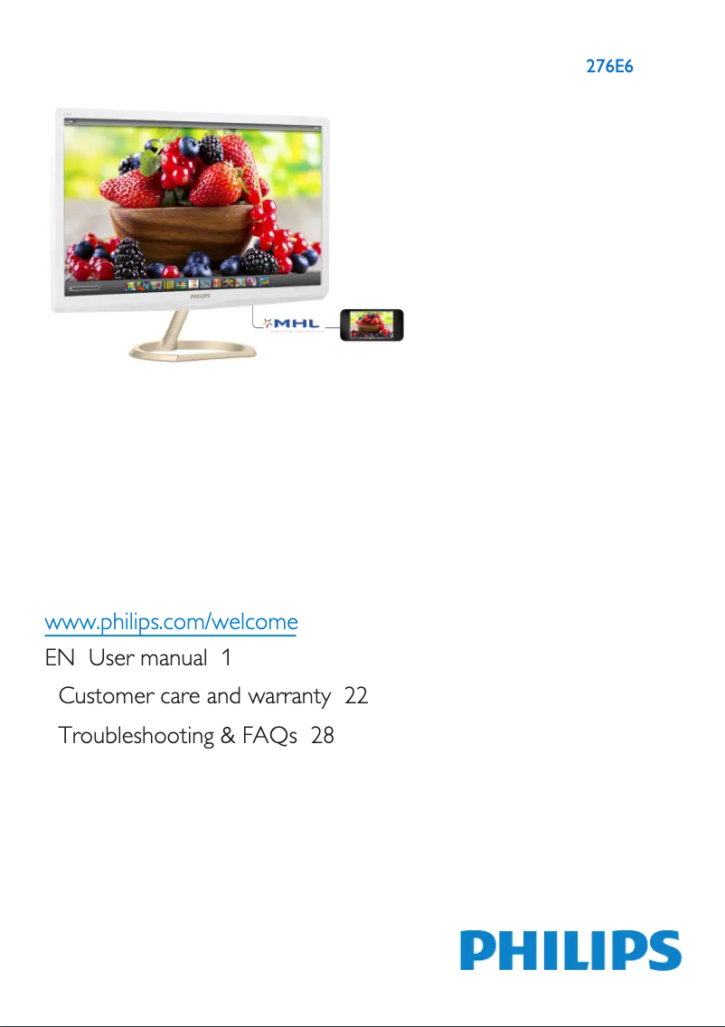 Page 1 de la notice Manuel utilisateur Philips 276E6