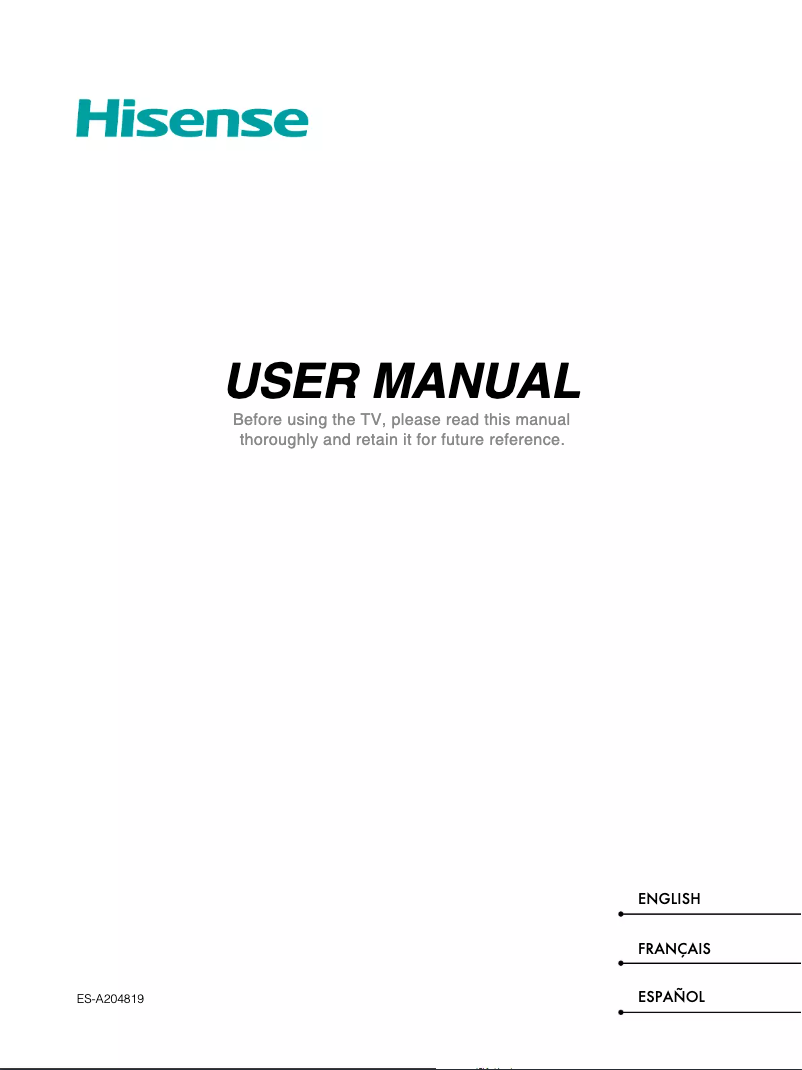 Page 1 de la notice Manuel utilisateur Hisense 55E7KQ