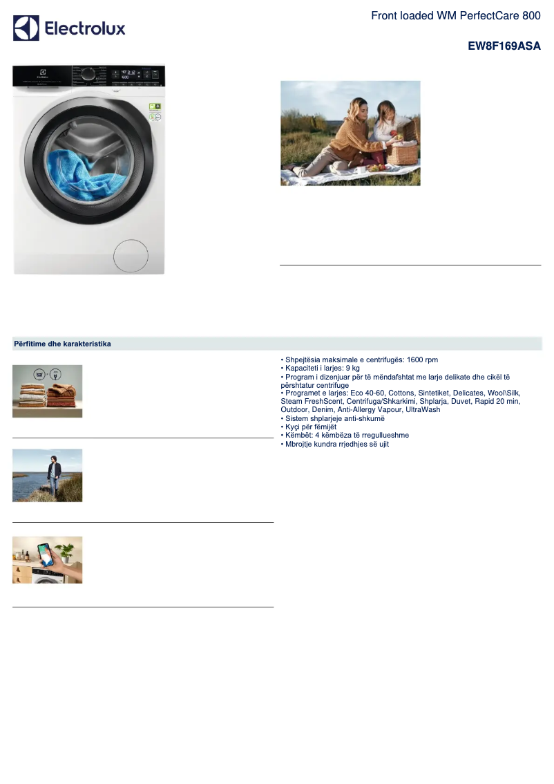 Image de la première page du manuel de l'appareil EW8F169ASA