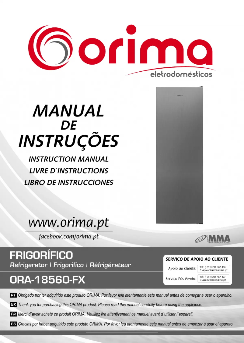 Page 1 de la notice Manuel utilisateur Orima ORA-18560-FX