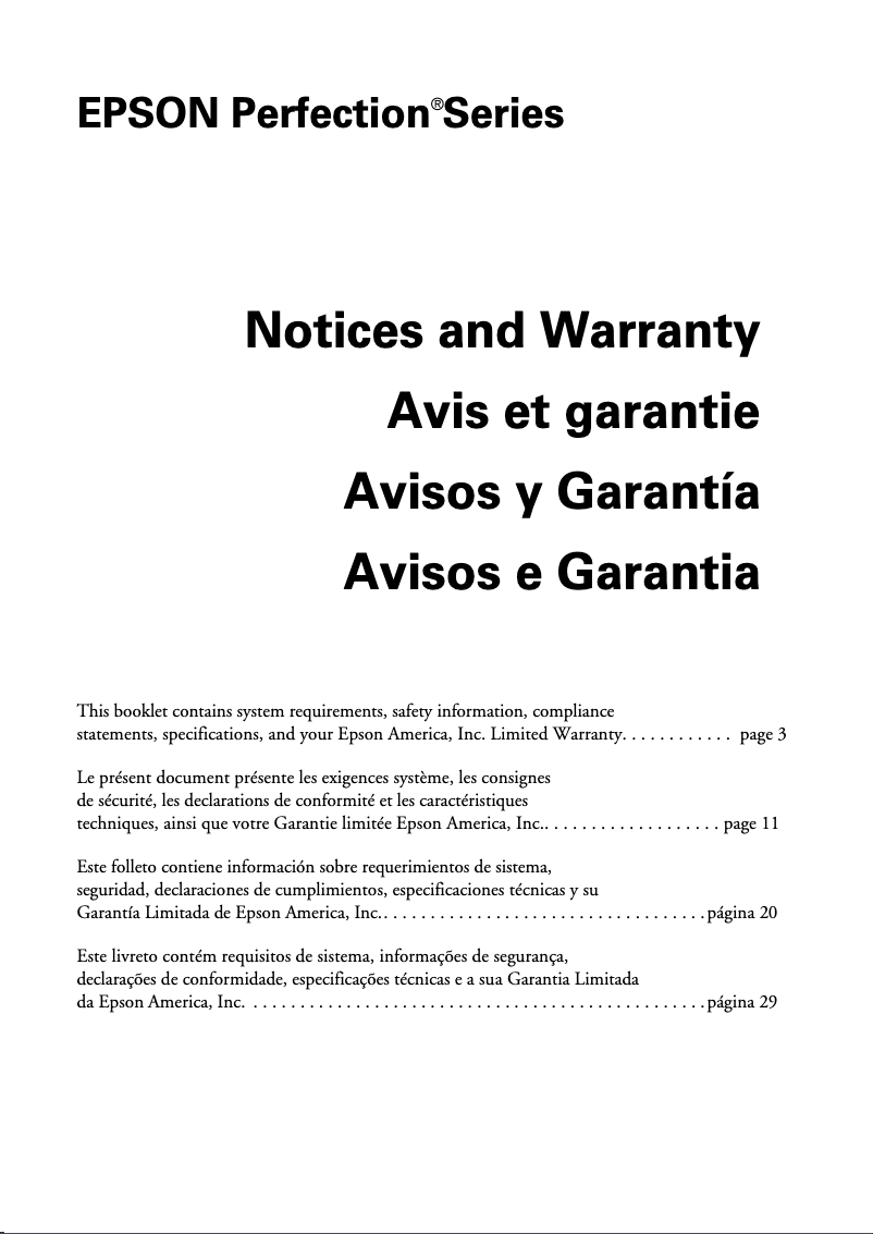 Imagen de la primera página del manual del dispositivo Perfection 1260