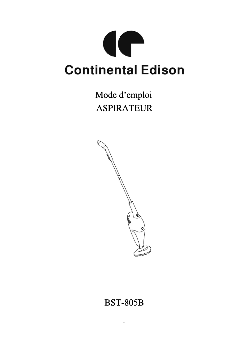Image de la première page du manuel de l'appareil BST-805G