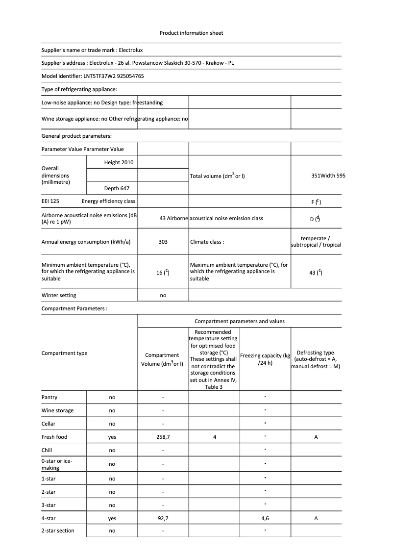 Image de la première page du manuel de l'appareil LNT5TF37W2