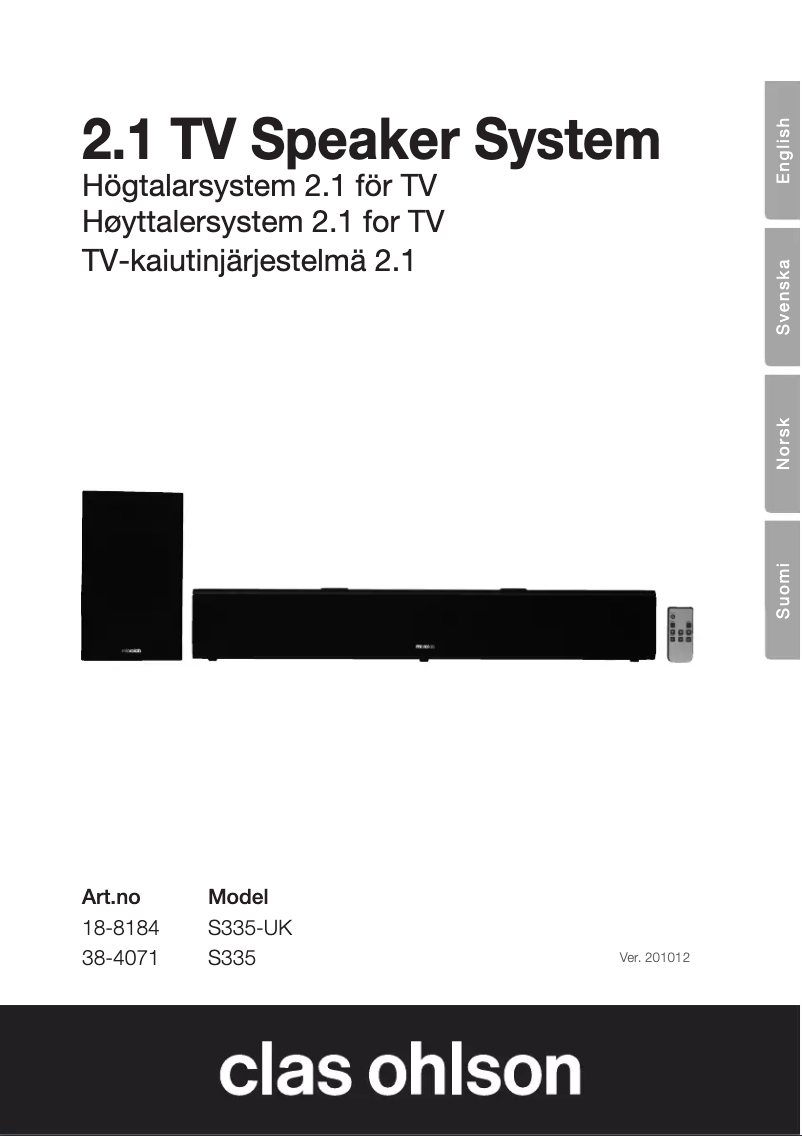 Image de la première page du manuel de l'appareil S335