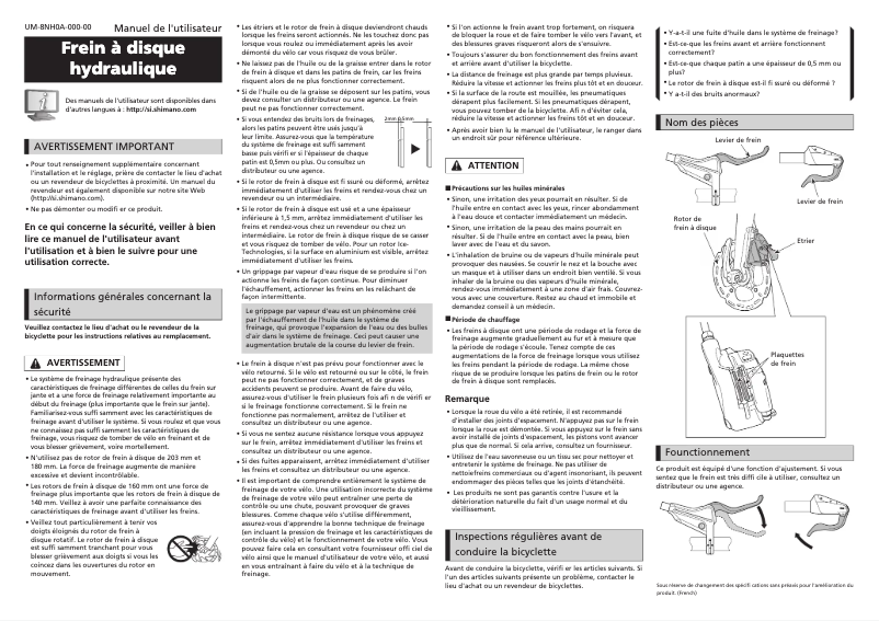 Página 1 del manual Manual de usuario Shimano BL-U5000-L