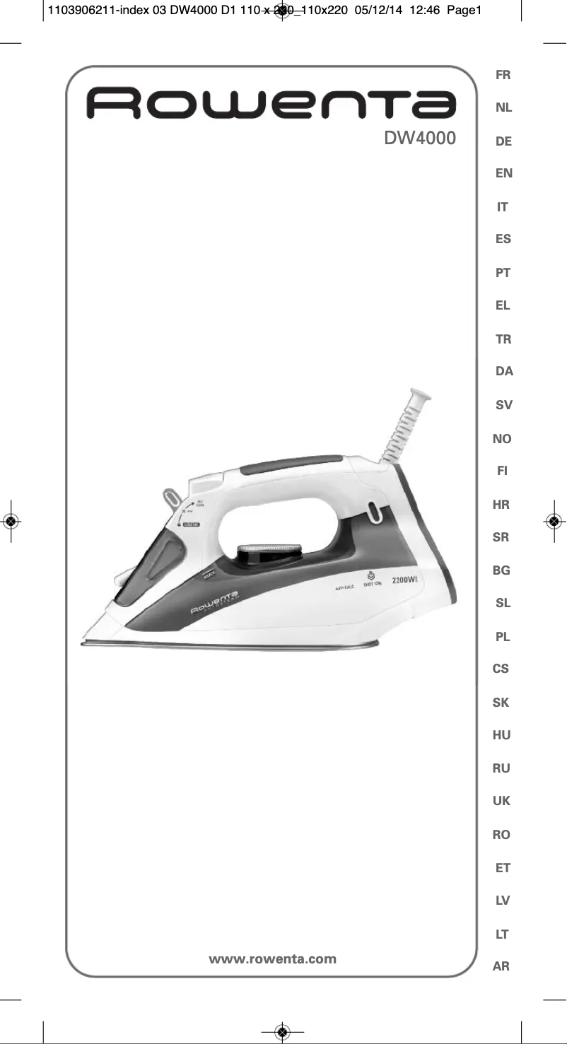 Page 1 de la notice Manuel utilisateur Rowenta Effective DW4035