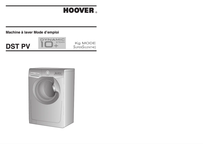 Page n°1 - Manuel utilisateur Hoover DST 10146PVG-47