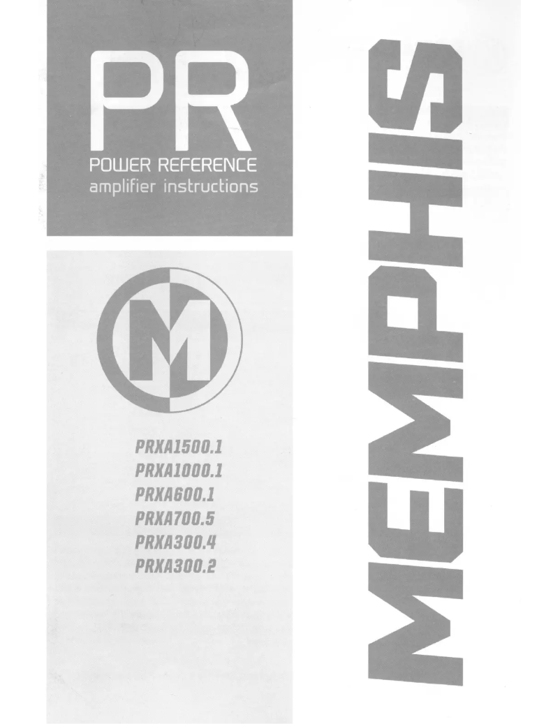 Page n°1 - Manuel utilisateur Memphis Audio PRXA1000.1