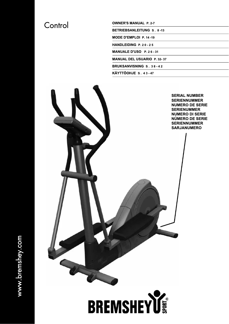 Page 1 de la notice Manuel utilisateur Bremshey Orbit Control 16