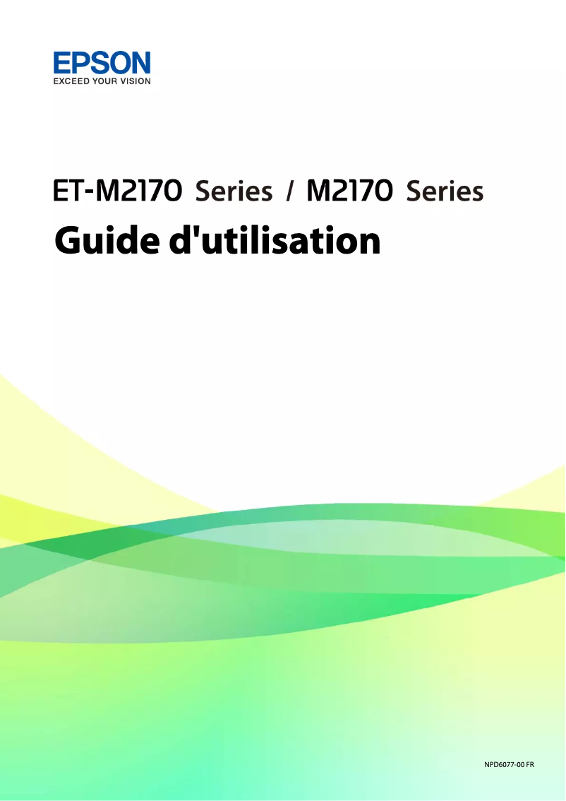 Image de la première page du manuel de l'appareil EcoTank ET-M2170