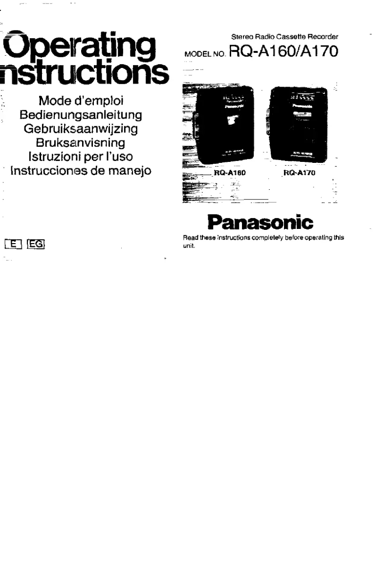 Page n°1 - Manuel utilisateur Panasonic RQ-A170