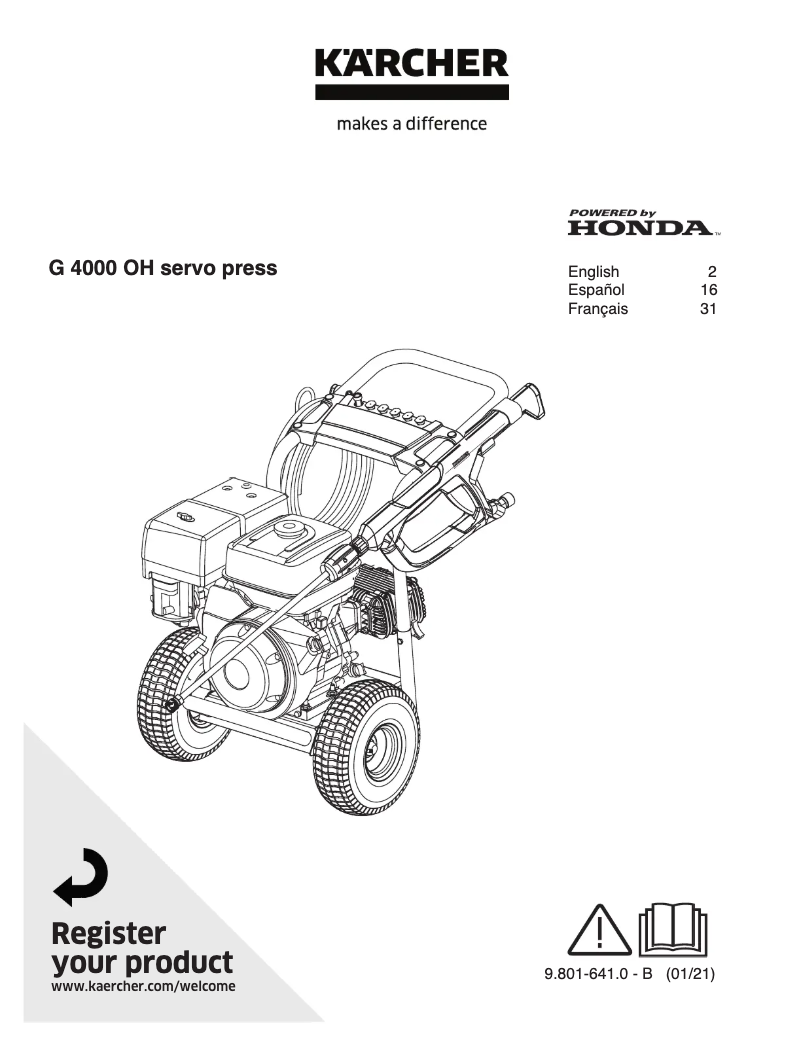 Página 1 del manual Manual de usuario Kärcher G 4000 OH