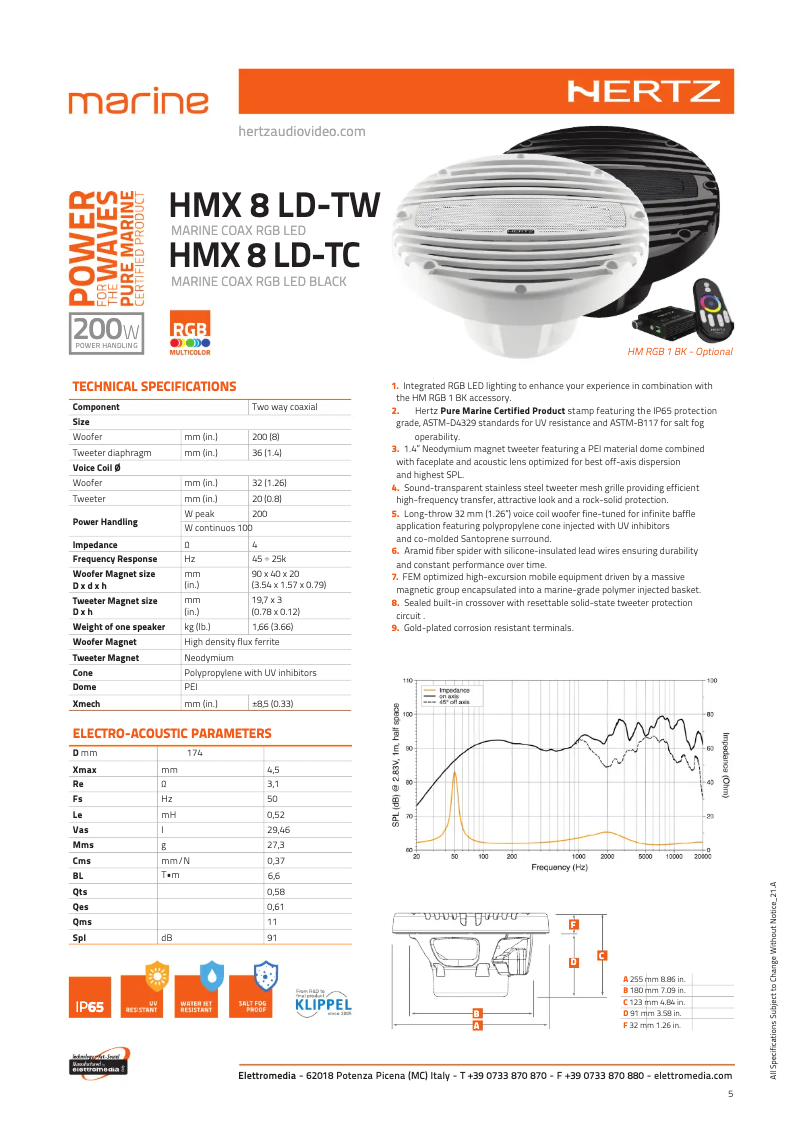 Image de la première page du manuel de l'appareil Marine HMX 8 S-LD-G