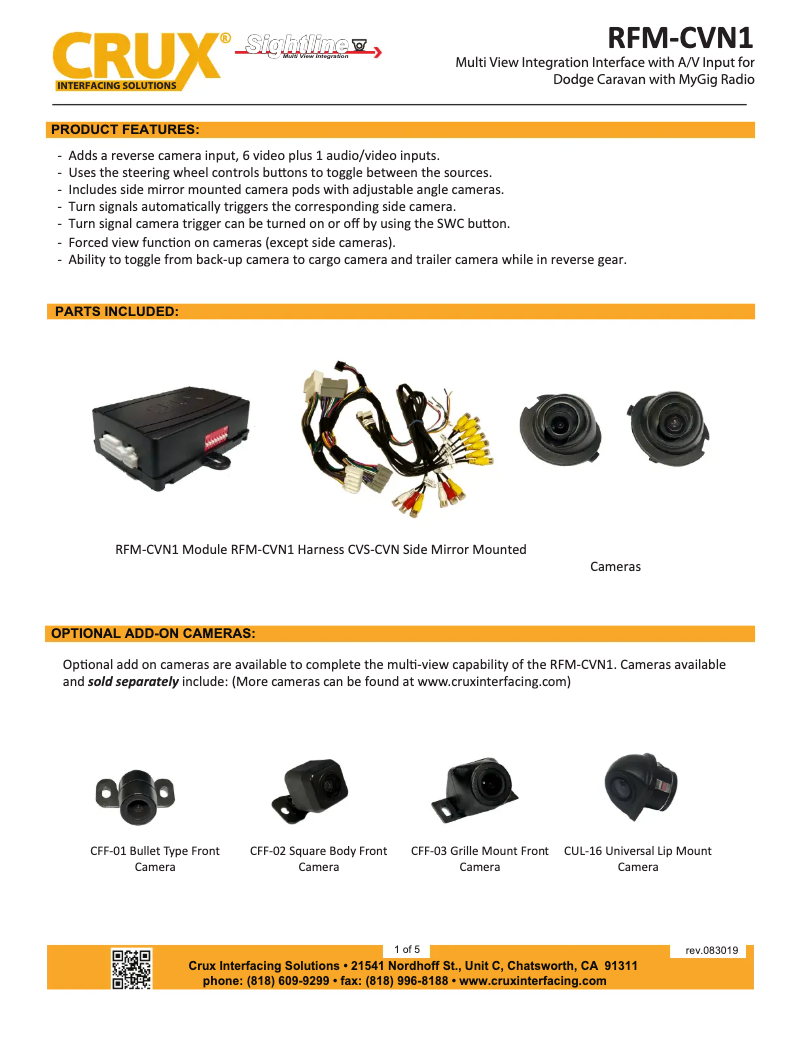 Page n°1 - Manuel utilisateur CRUX RFM-CVN1