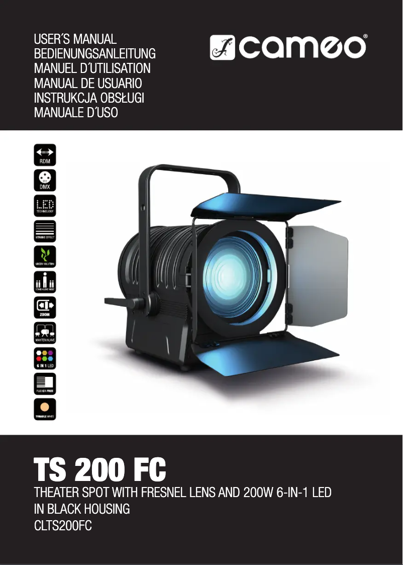 Page 1 de la notice Manuel utilisateur Cameo TS 200 FC