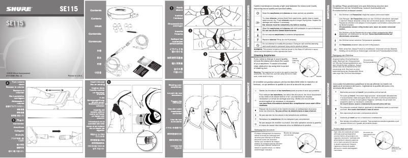 Page 1 de la notice Manuel utilisateur Shure SE115-RD