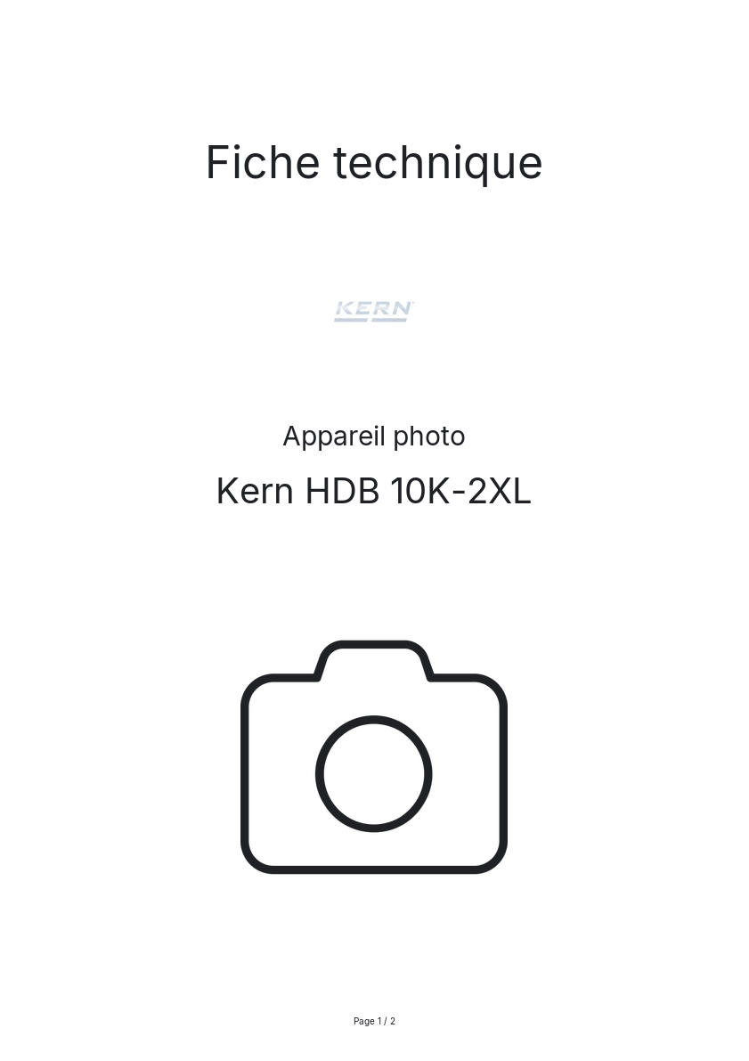 Image de la première page du manuel de l'appareil HDB 10K-2XL