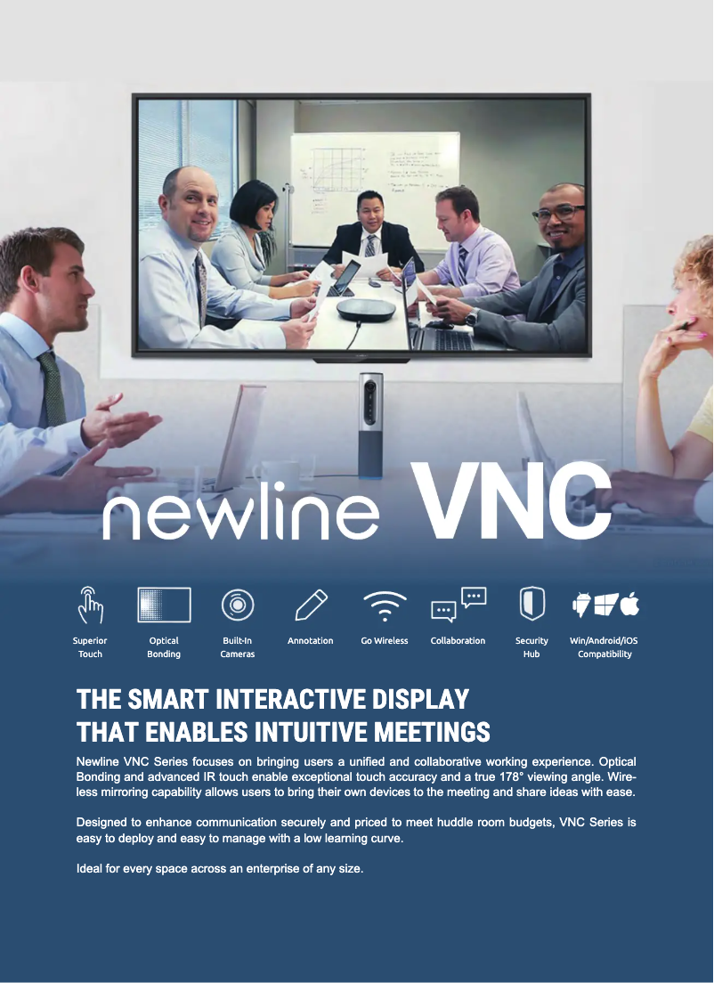 Page 1 de la notice Fiche technique Newline TT-8619VNC