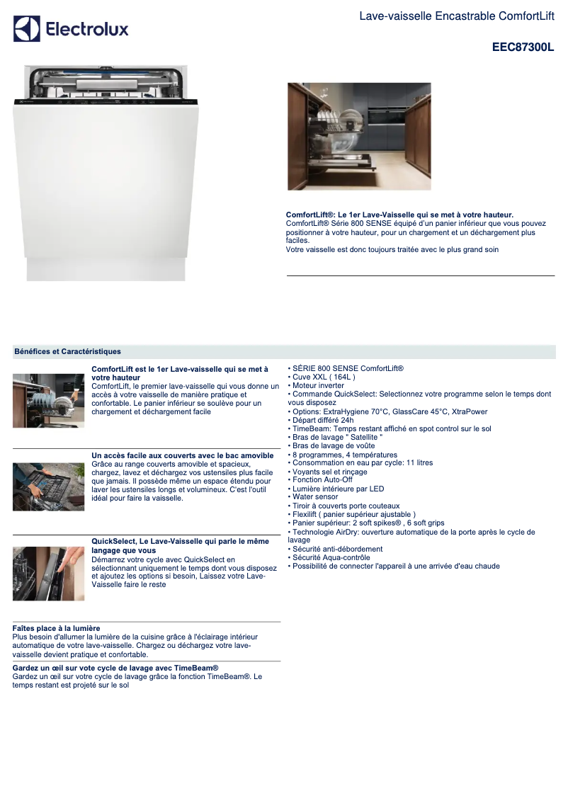 Page n°1 - Fiche technique Electrolux EEC87300L