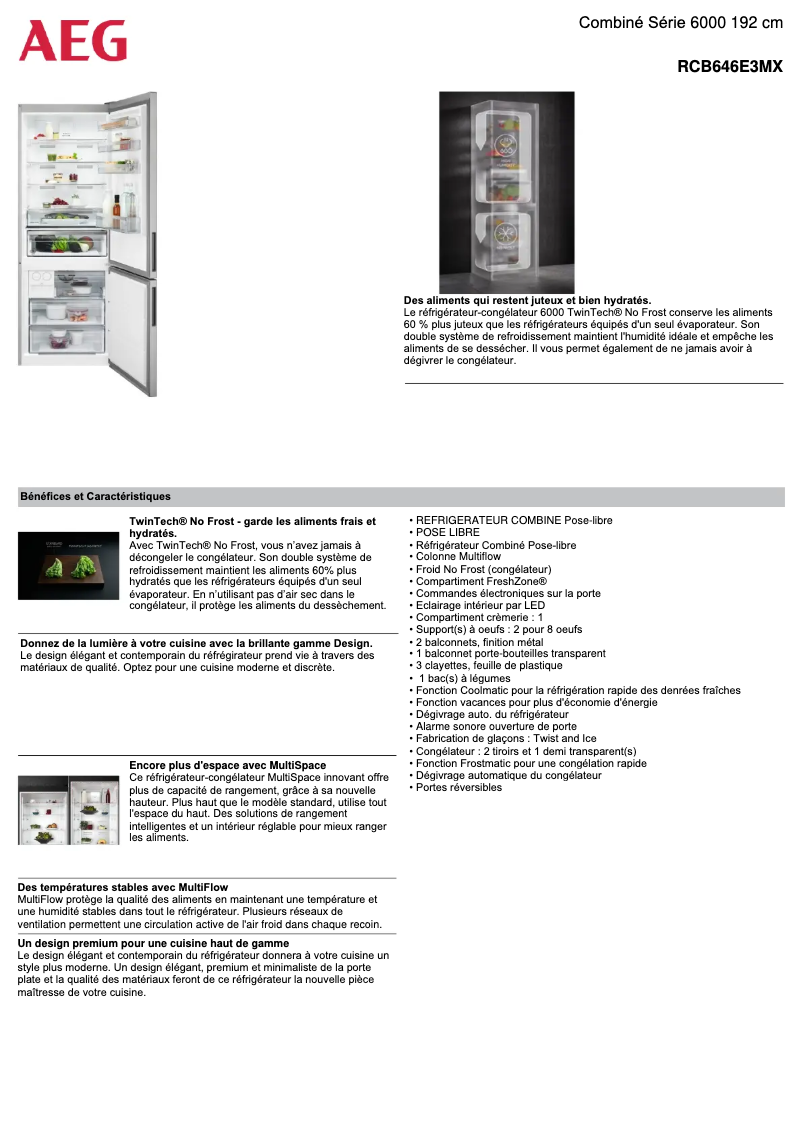 Image de la première page du manuel de l'appareil RCB646E3MX