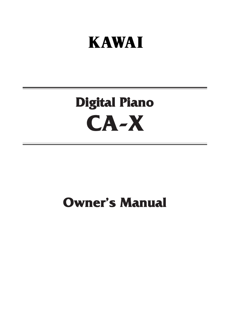 Image de la première page du manuel de l'appareil CA-X