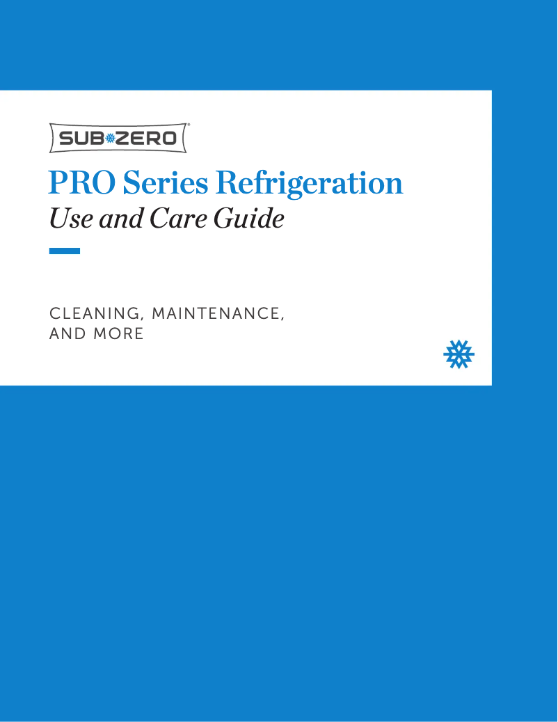 Page 1 de la notice Manuel utilisateur Sub-Zero PRO4850