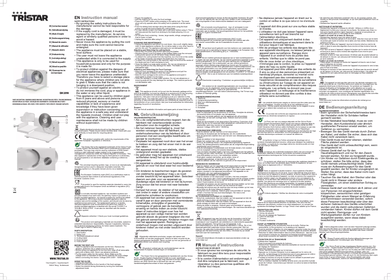 Image de la première page du manuel de l'appareil EM-2098