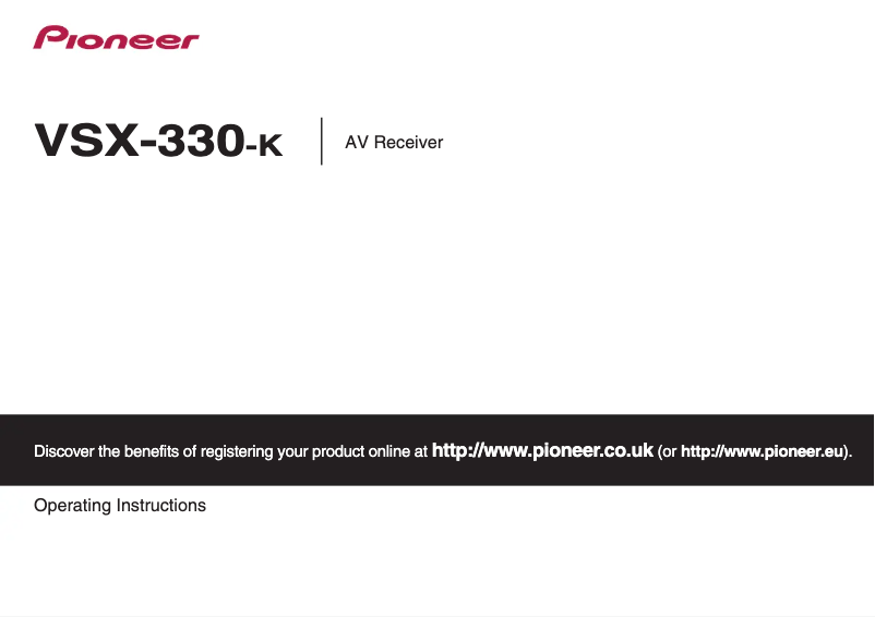 Page n°1 - Manuel utilisateur Pioneer VSX-330