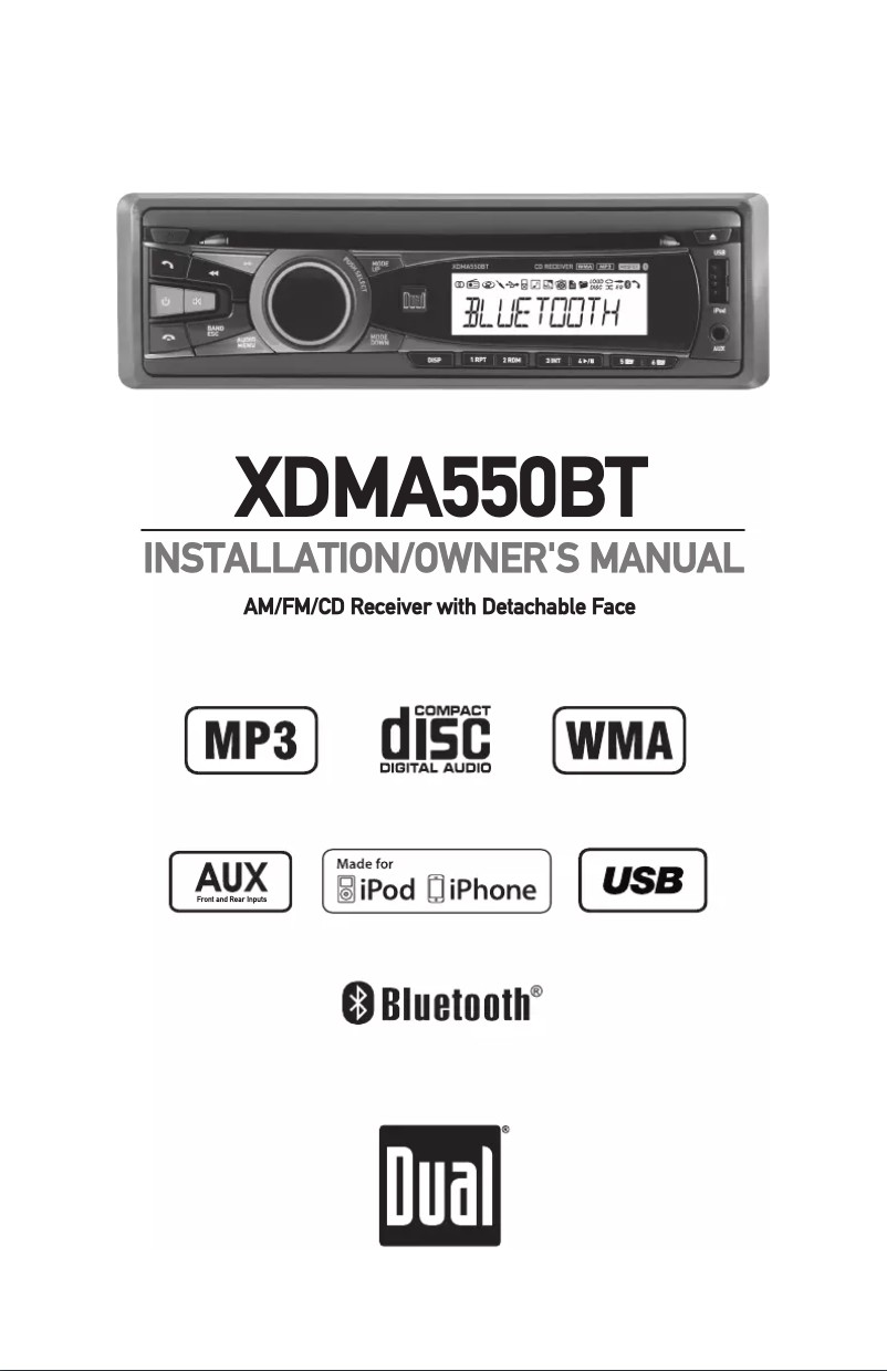 Page 1 de la notice Manuel utilisateur Dual XDMA550BT