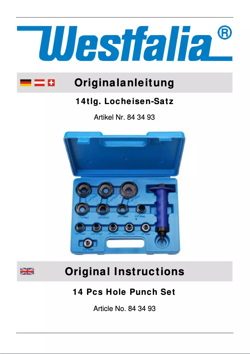 Page n°1 - Manuel utilisateur Westfalia 843493