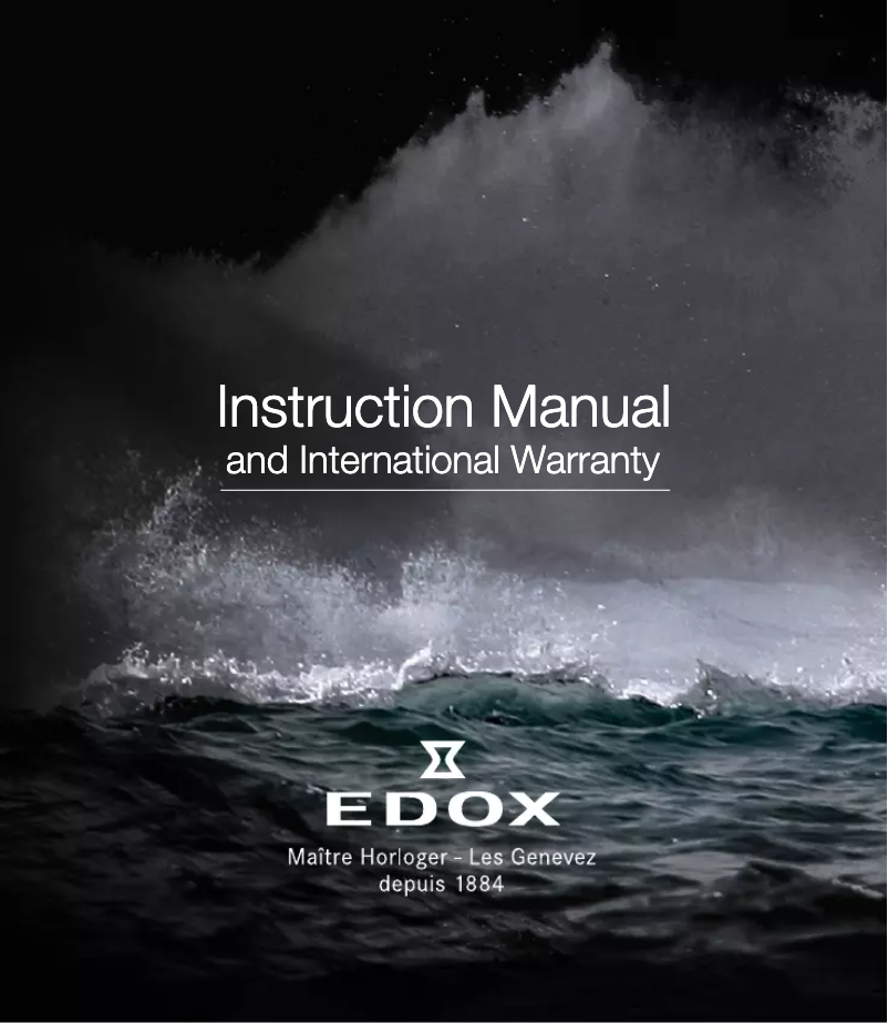 Page 1 de la notice Manuel utilisateur Edox 015