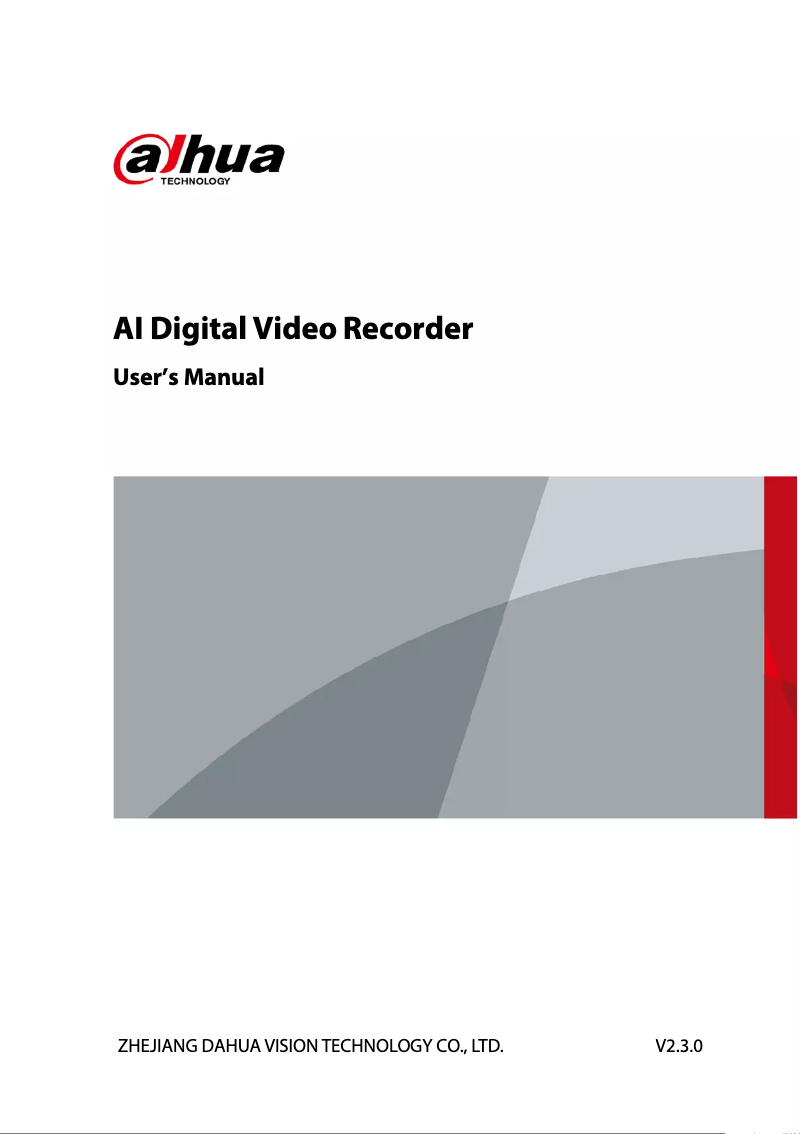 Page n°1 - Manuel utilisateur Dahua Technology XVR7104H-4K-I2