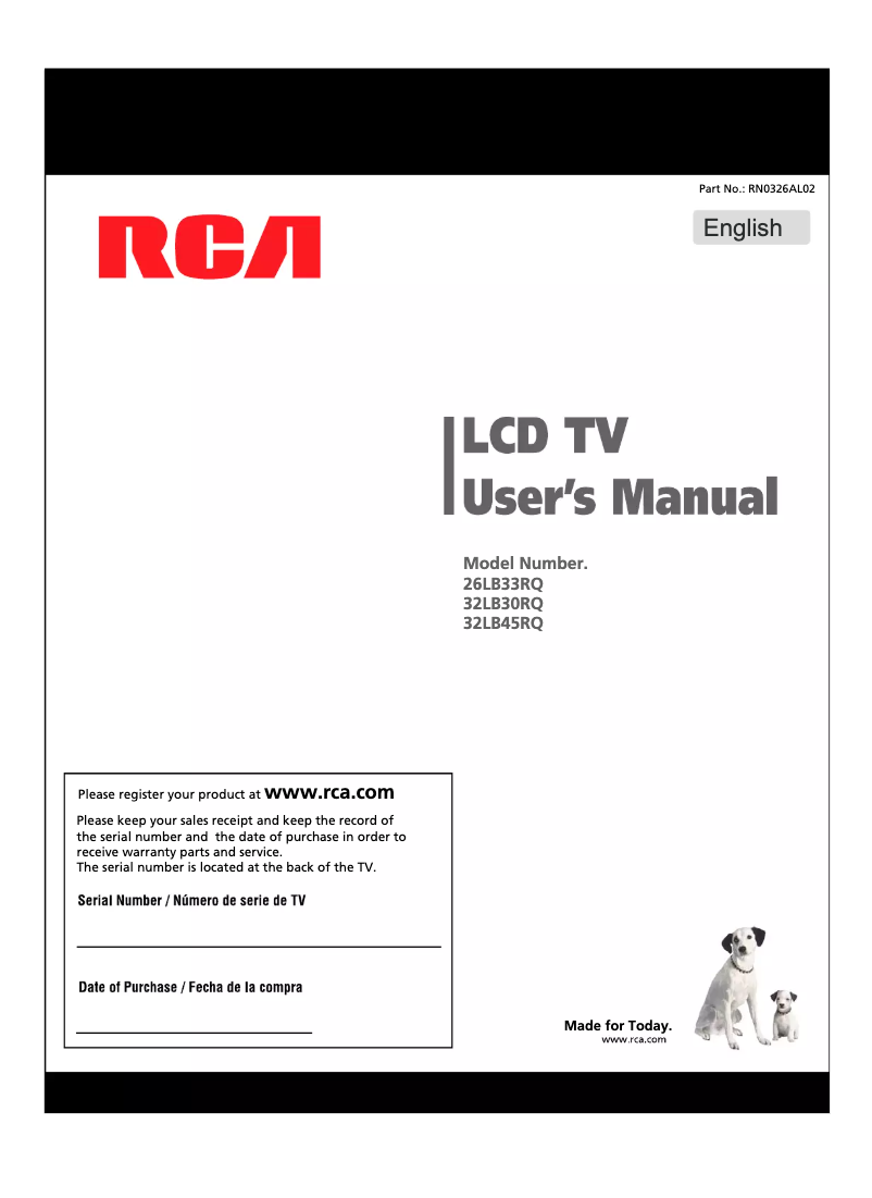 Page 1 de la notice Manuel utilisateur RCA 32LB45RQ