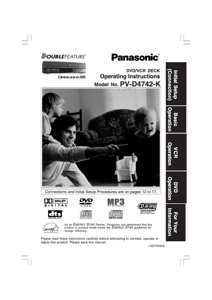 Page 1 de la notice Manuel utilisateur Panasonic PV-D4742K
