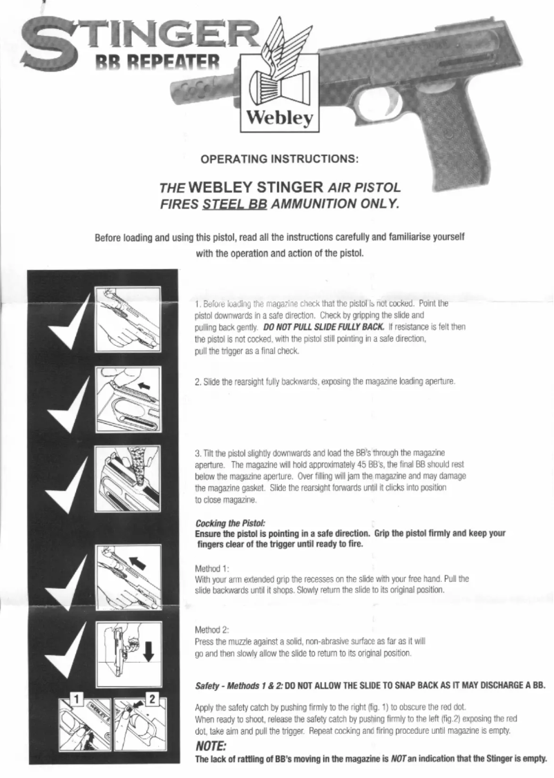 Página 1 del manual Manual de usuario Webley Stinger