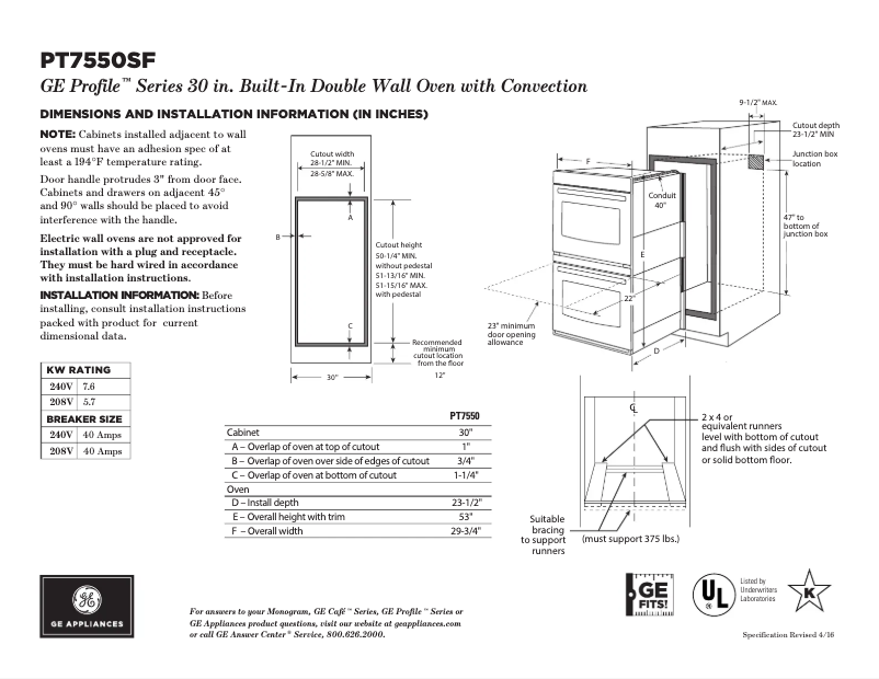 Image de la première page du manuel de l'appareil PT7550SFSS