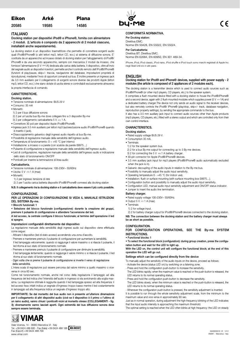 Imagen de la primera página del manual del dispositivo 20585