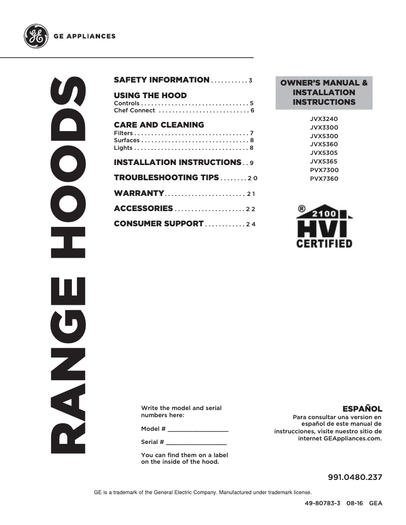 Image de la première page du manuel de l'appareil JVX3300DJBB