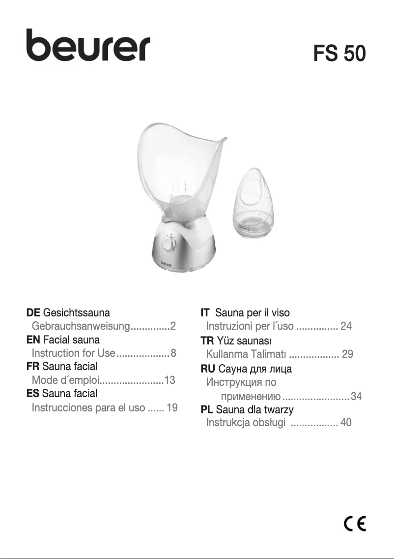 Página 1 del manual Manual de usuario Beurer FS 50
