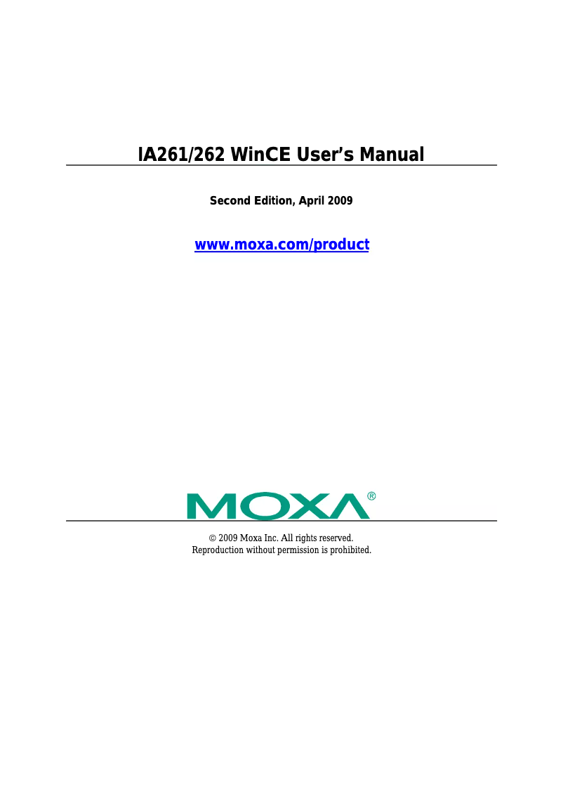 Page 1 de la notice Manuel utilisateur Moxa IA262-I-T-LX