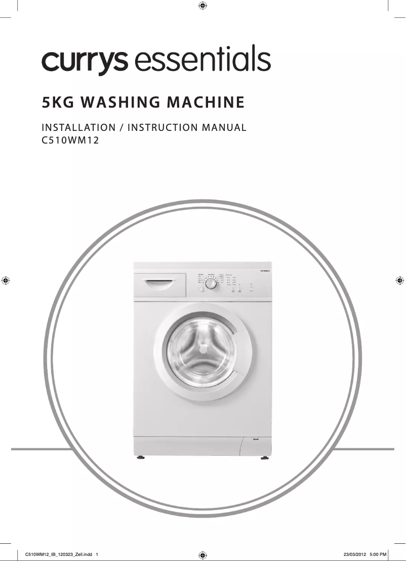 Page 1 de la notice Manuel utilisateur Currys Essentials C510WM12