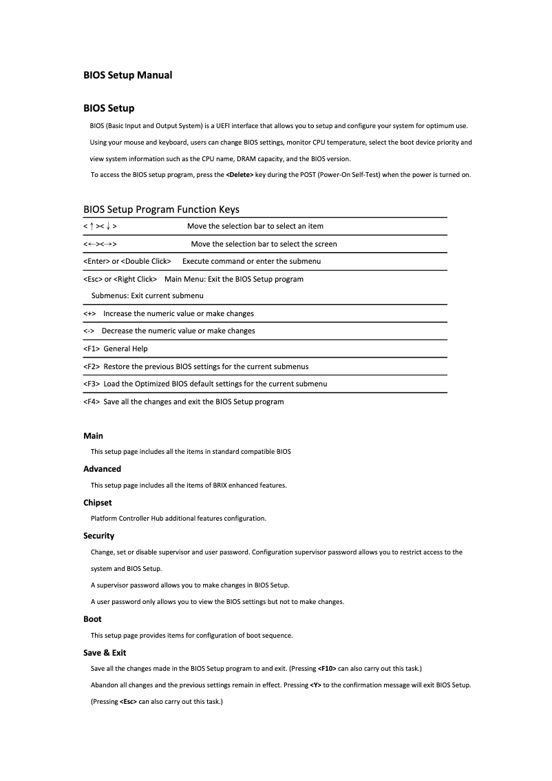 Page 1 de la notice Manuel utilisateur Gigabyte GB-BXi3-5010