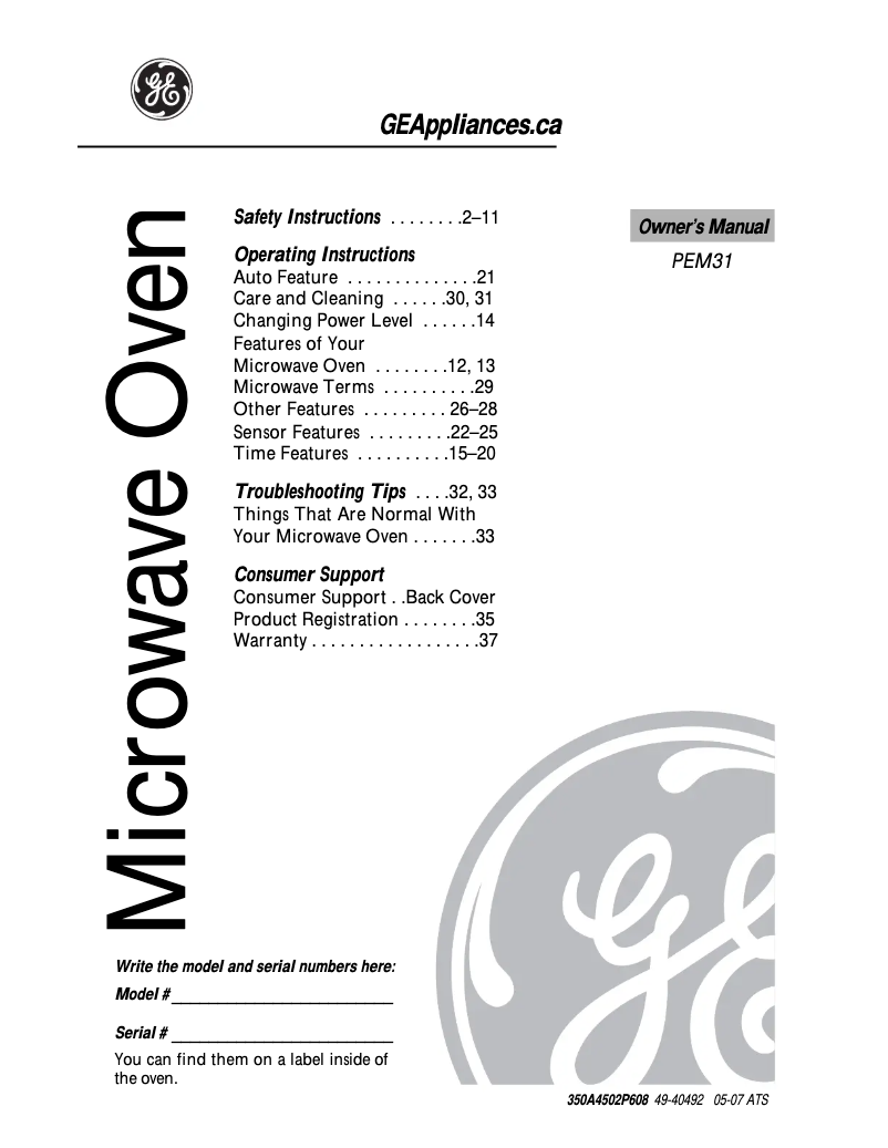 Image de la première page du manuel de l'appareil PEM31SMC