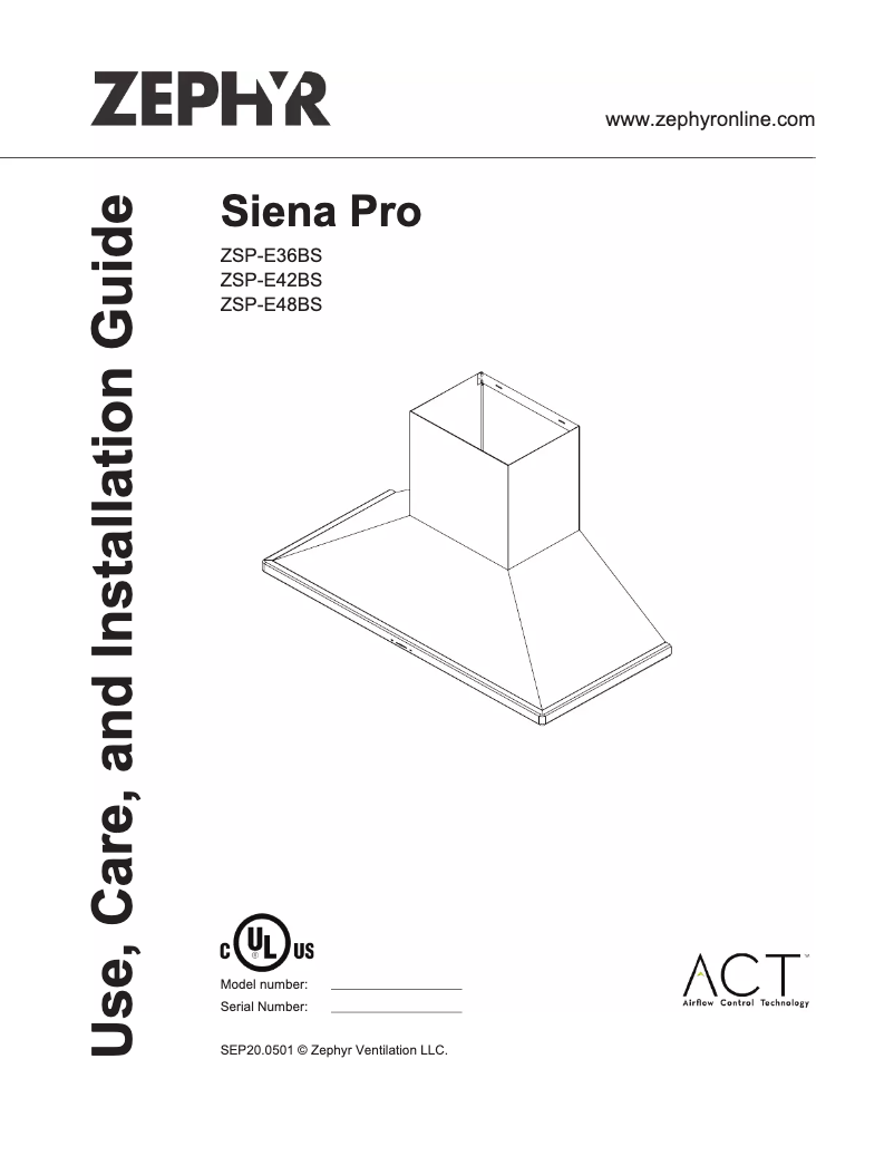 Page n°1 - Manuel utilisateur Zephyr Siena Pro ZSP-E36BS