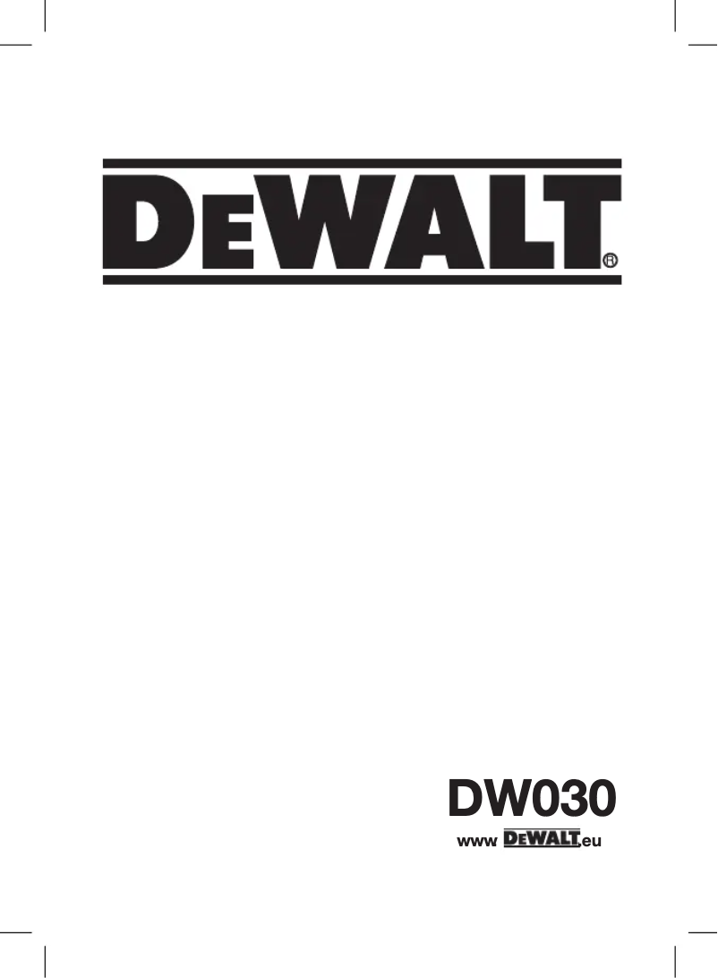 Page n°1 - Manuel utilisateur DeWalt DW030