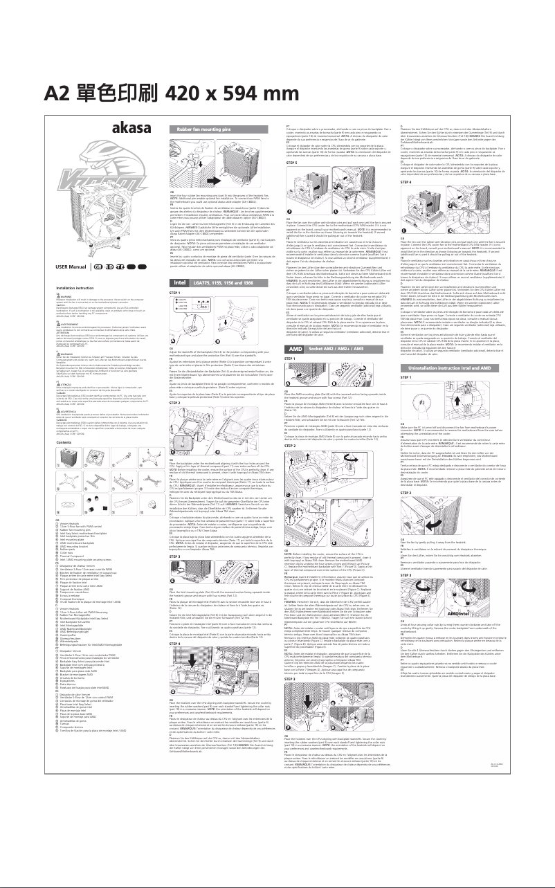 Page 1 de la notice Manuel utilisateur Akasa AK-CCX-4002HPV2