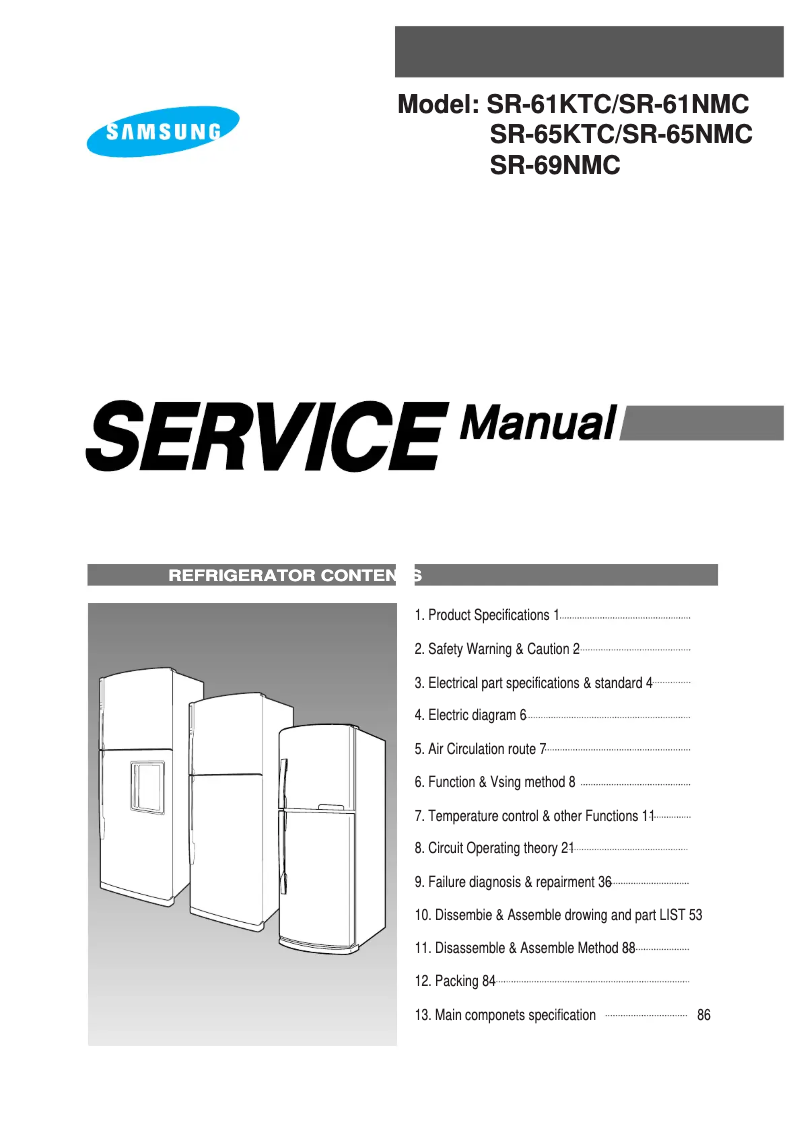 Page n°1 - Manuel utilisateur Samsung SR-64NMC