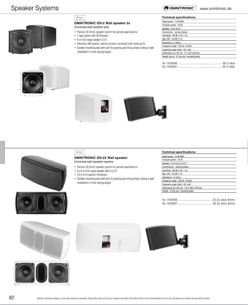 Page 1 de la notice Catalogue Omnitronic OD-2