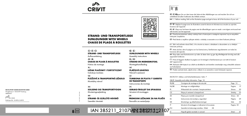 Page n°1 - Manuel utilisateur Crivit IAN 385211